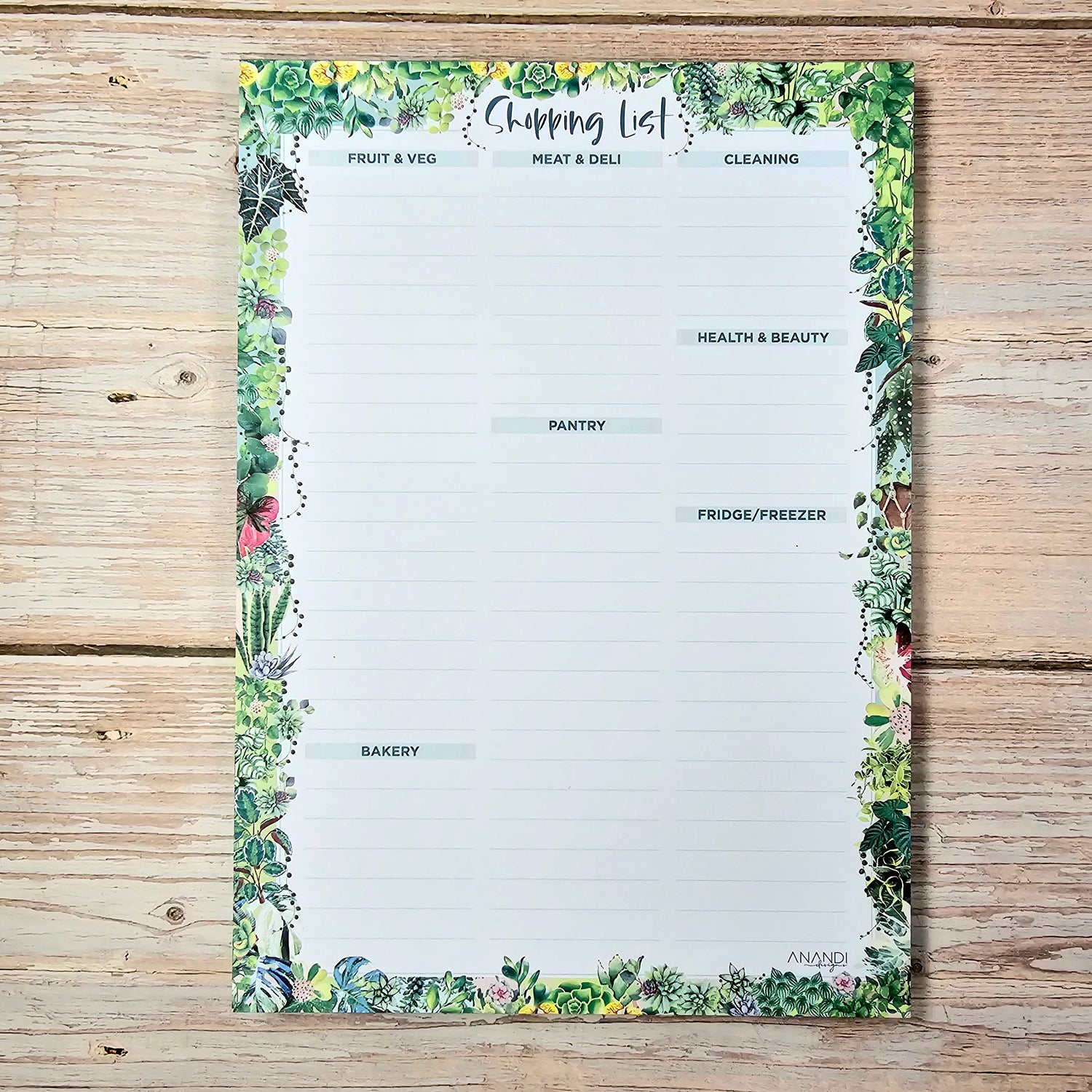 Plant Lover's Magnetic Shopping List Pad