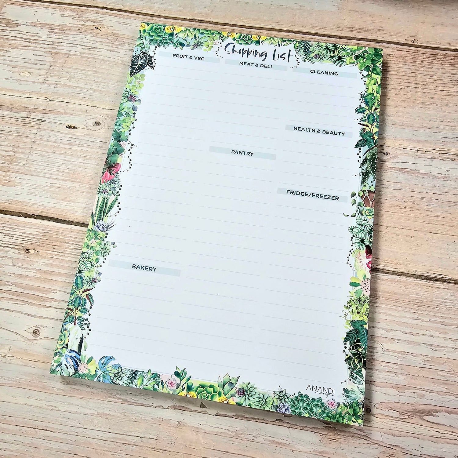 Plant Lover's Magnetic Shopping List Pad