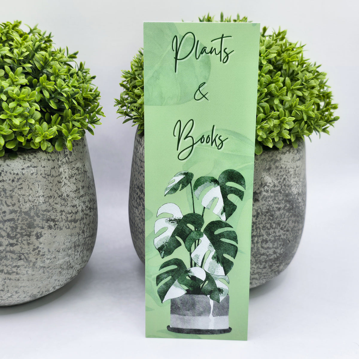 Monstera albo Variegated plants & books bookmark