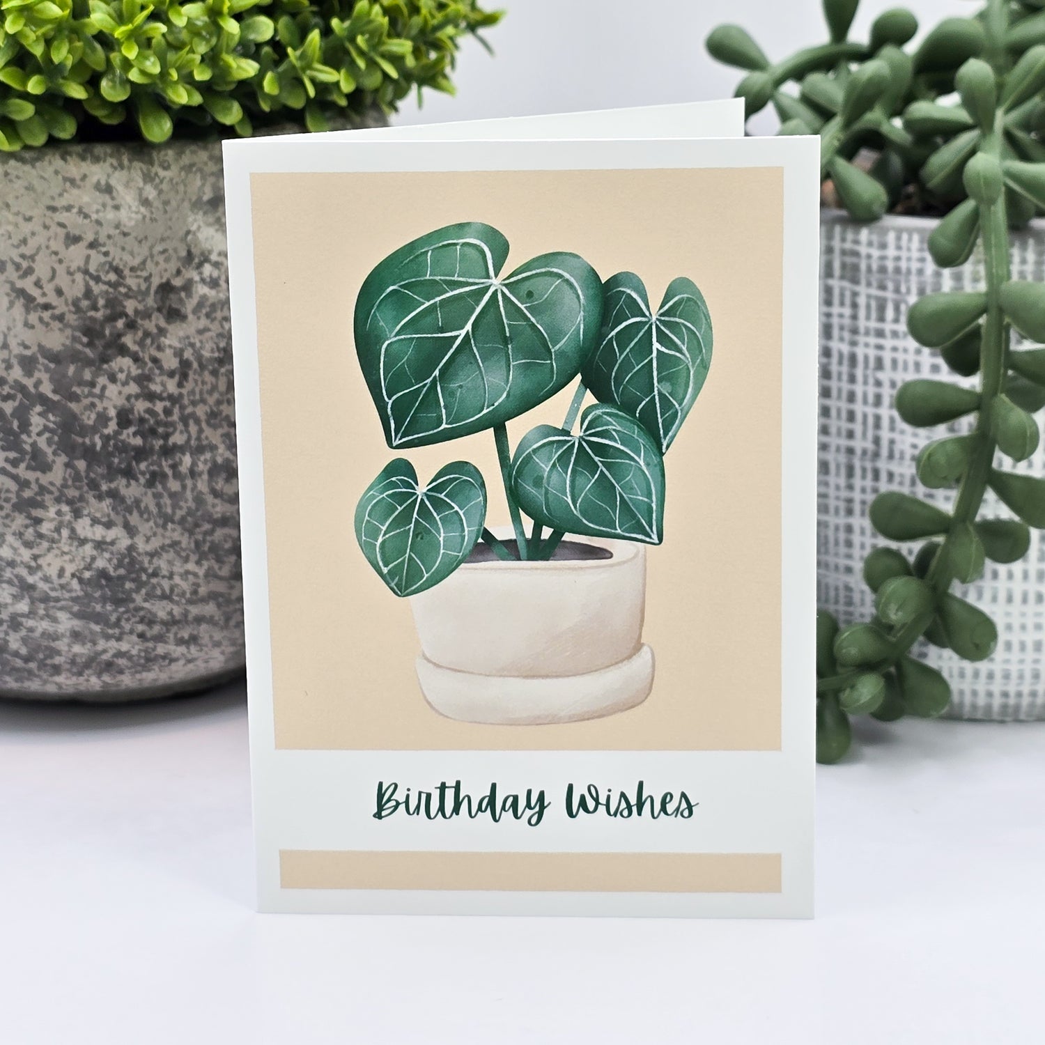 Anthurium Birthday Wishes Gift Card / Mini Greeting Card