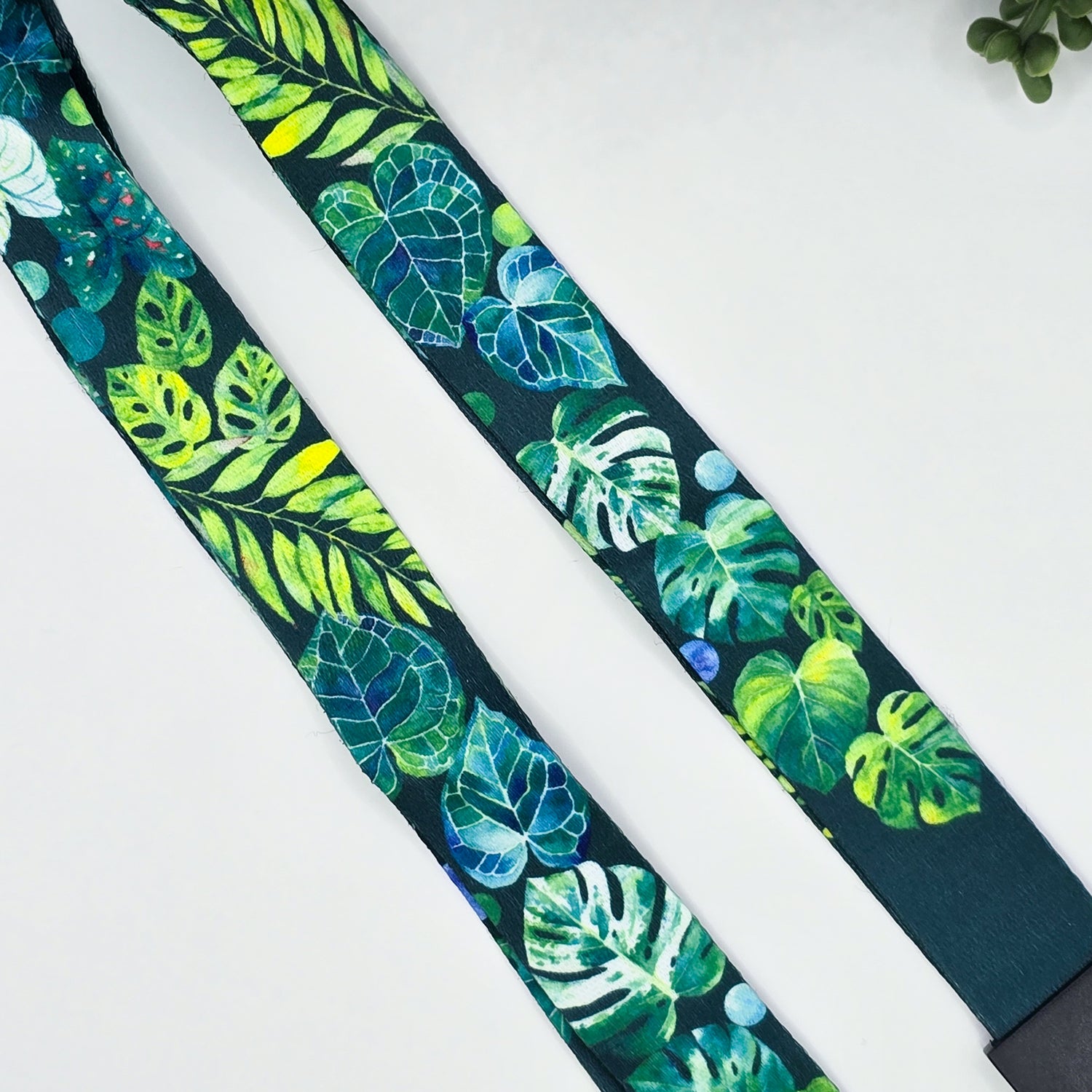 Watercolour Plant Themed Lanyard with safety Clasp