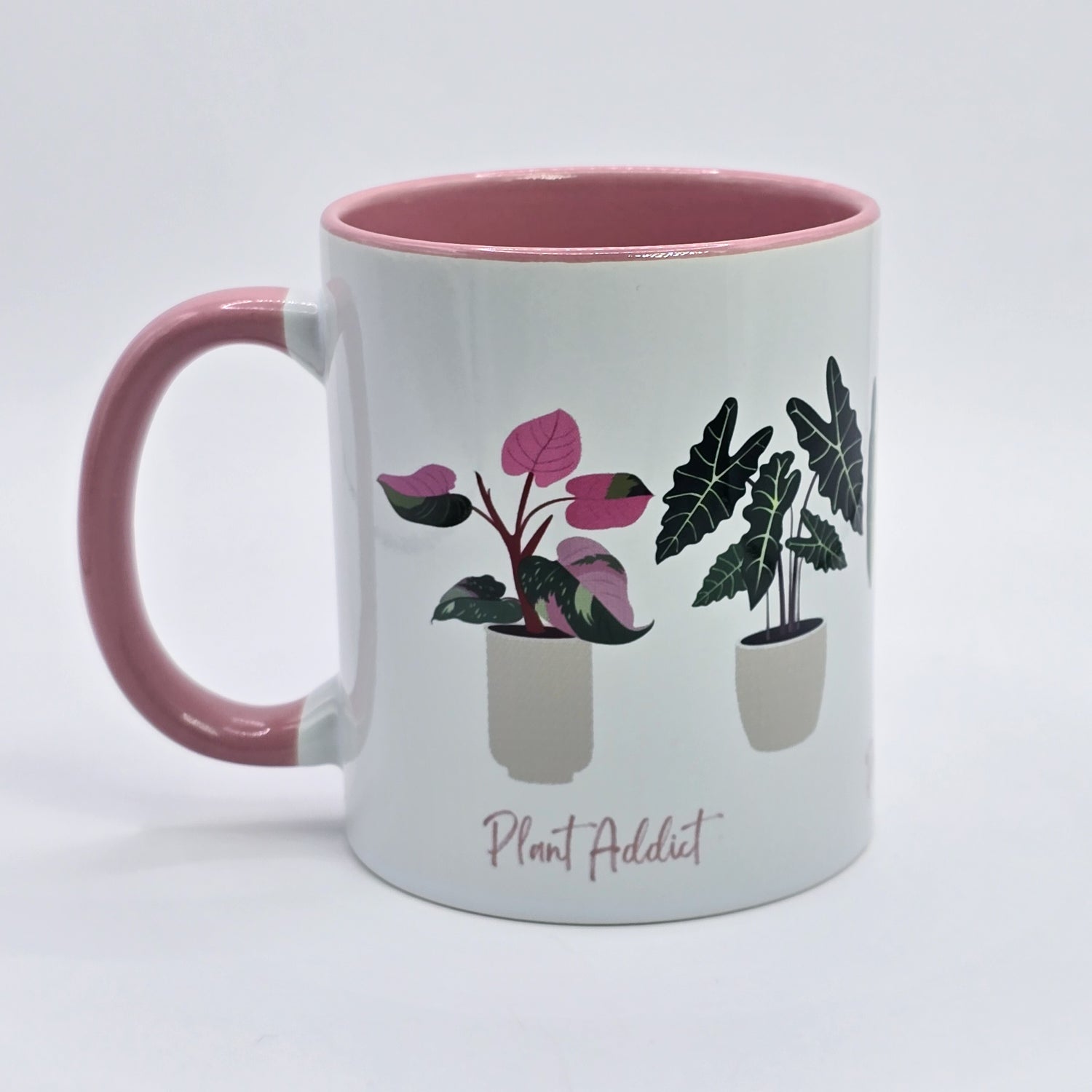 Plant Addict Variegated Plants Pink Inner & handle 11oz Ceramic Mug