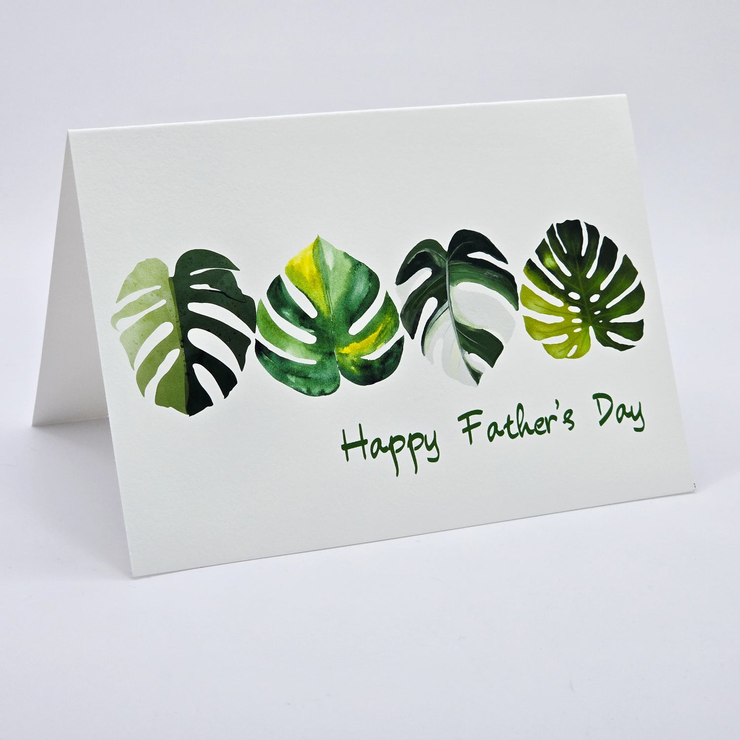 Variegated Monstera Leaves Father's Day Greeting Card