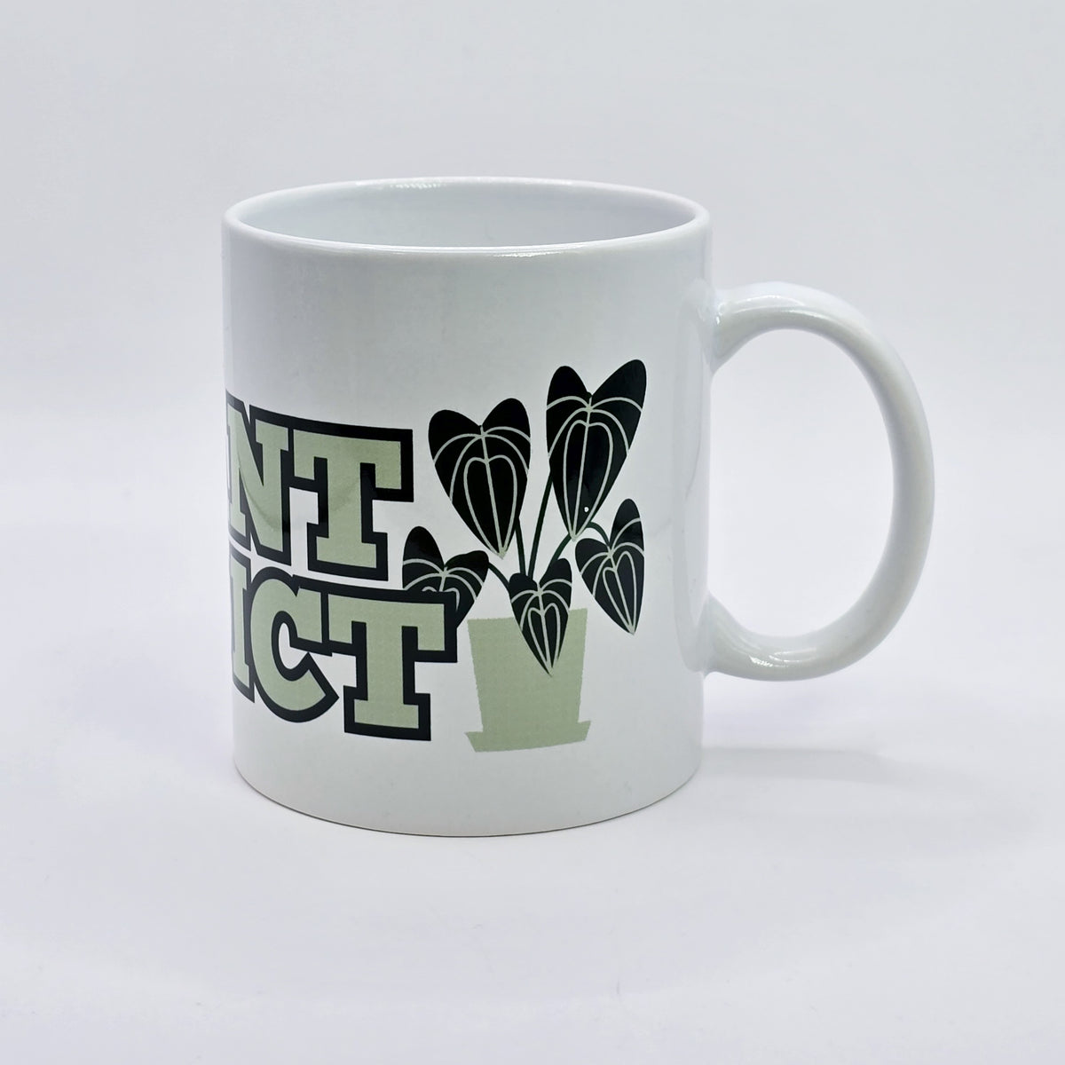 Mint green plant addict rare plant themed ceramic mug