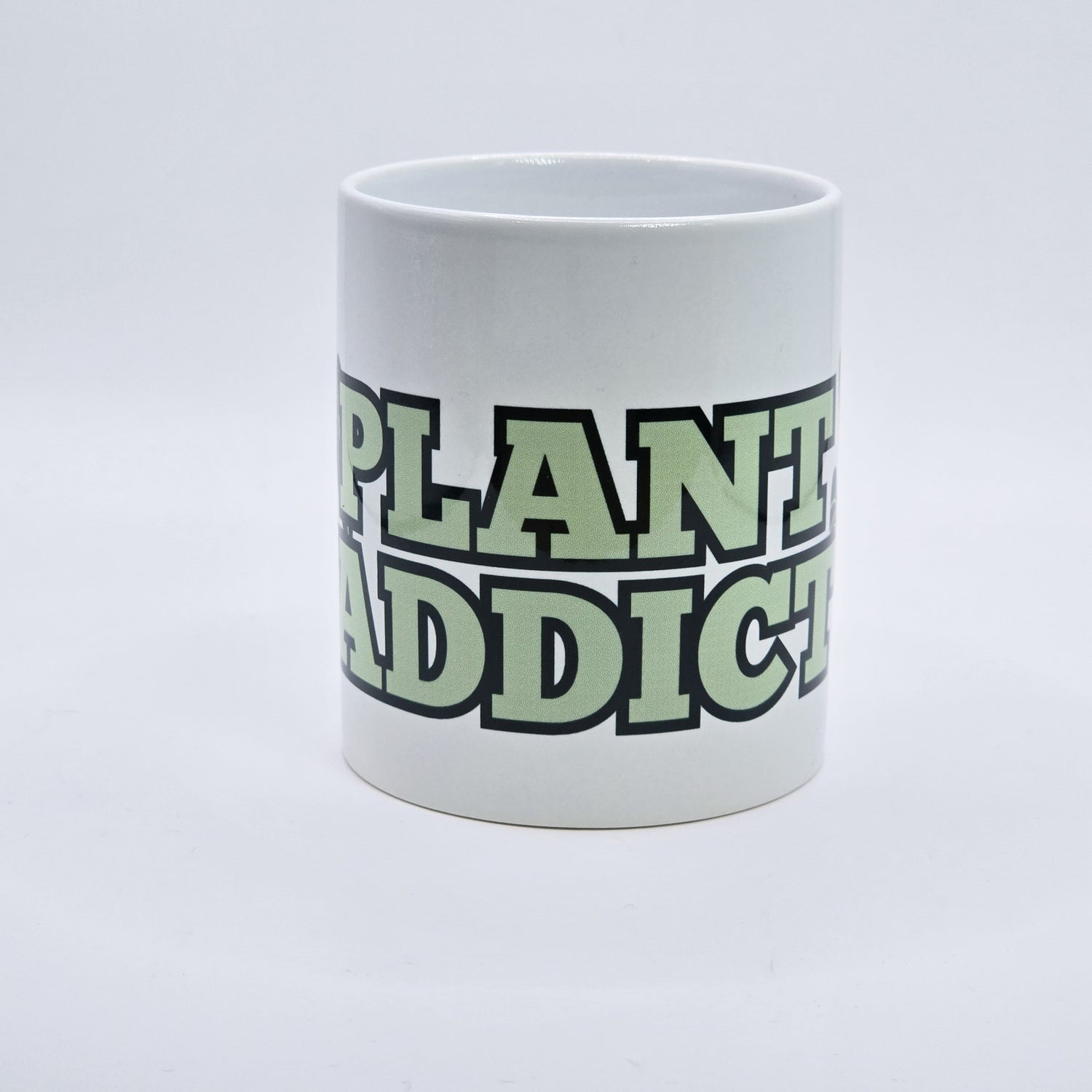 Mint green plant addict rare plant themed ceramic mug