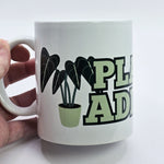 Mint green plant addict rare plant themed ceramic mug