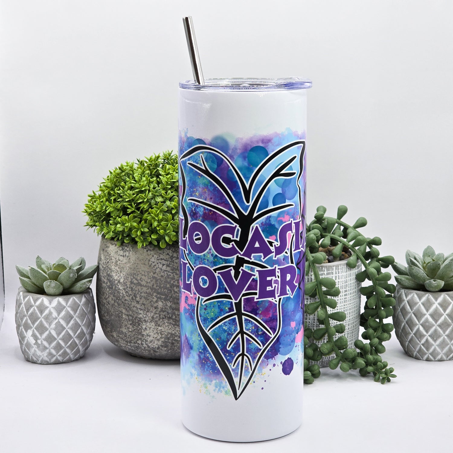 Alocasia Lovers Rainbow Splashes 20oz Insulated Stainless Steel Tumbler