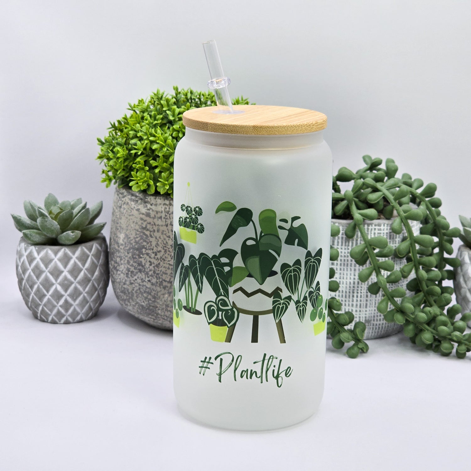 Plant life 16oz Frosted Glass Tumbler