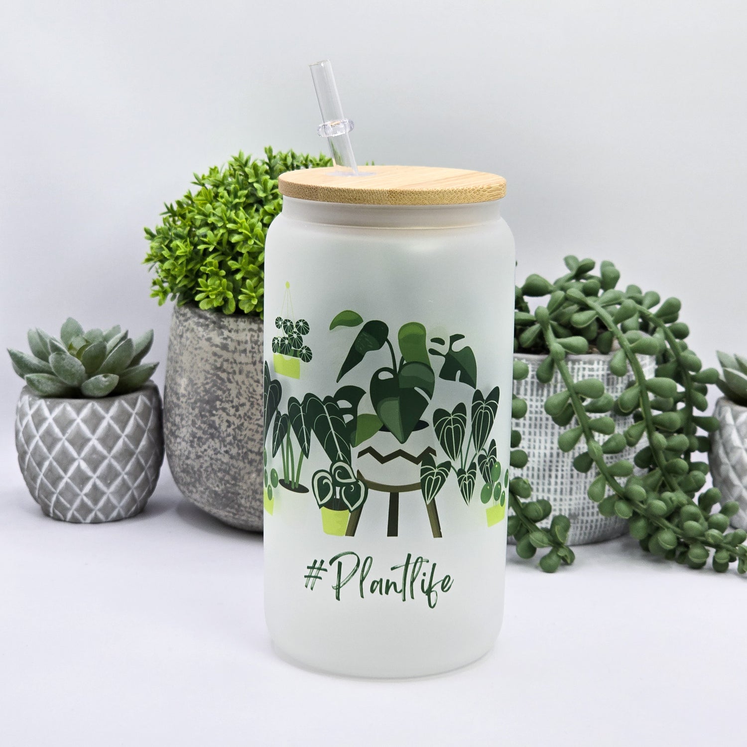 Plant life 16oz Frosted Glass Tumbler