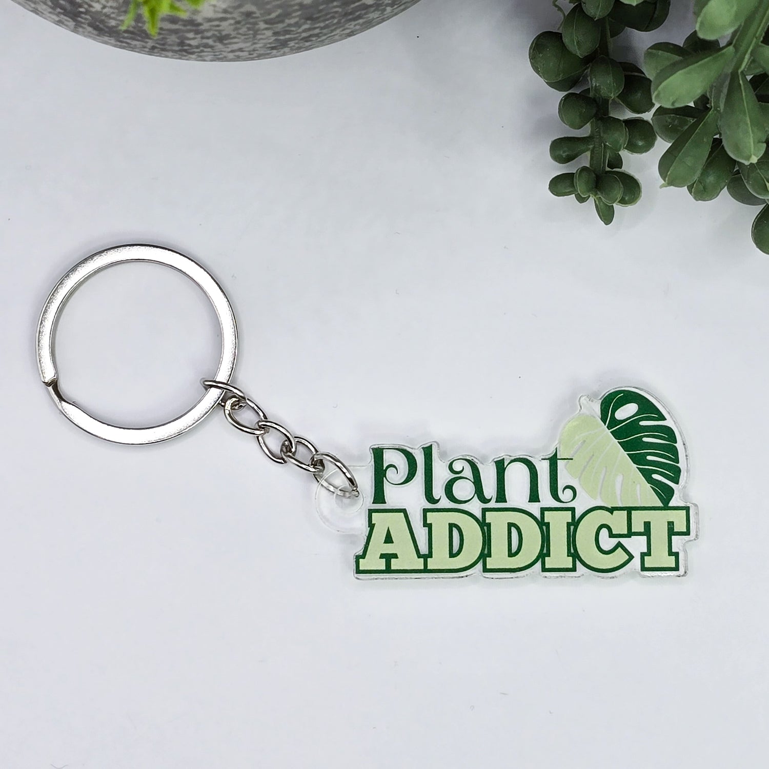 Plant Addict Monstera Leaf Acrylic Keyring