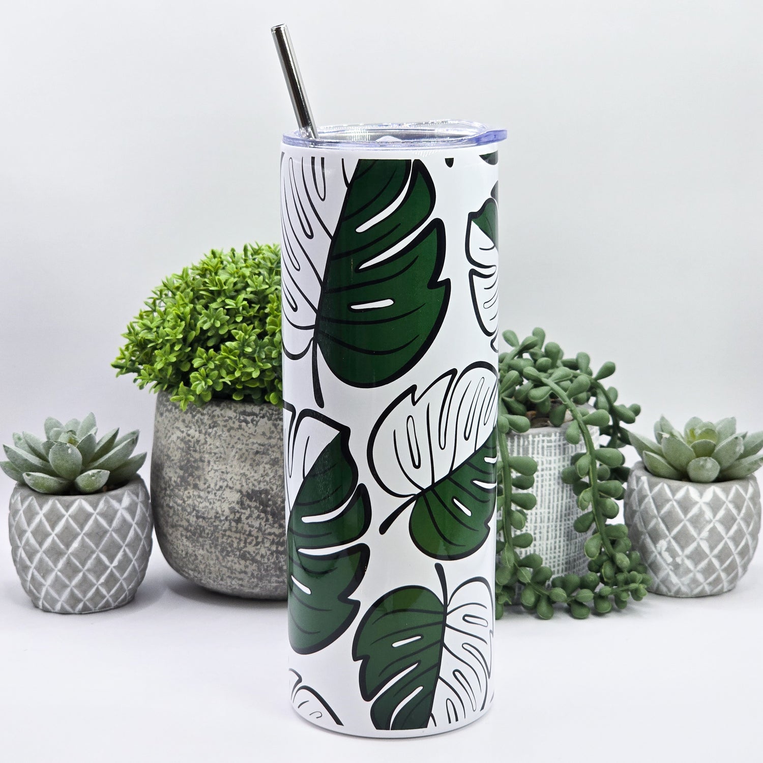 🔥Clearance🔥 Monstera Albo Halfmoon 20oz Insulated Stainless Steel Tumbler (imperfect) #2