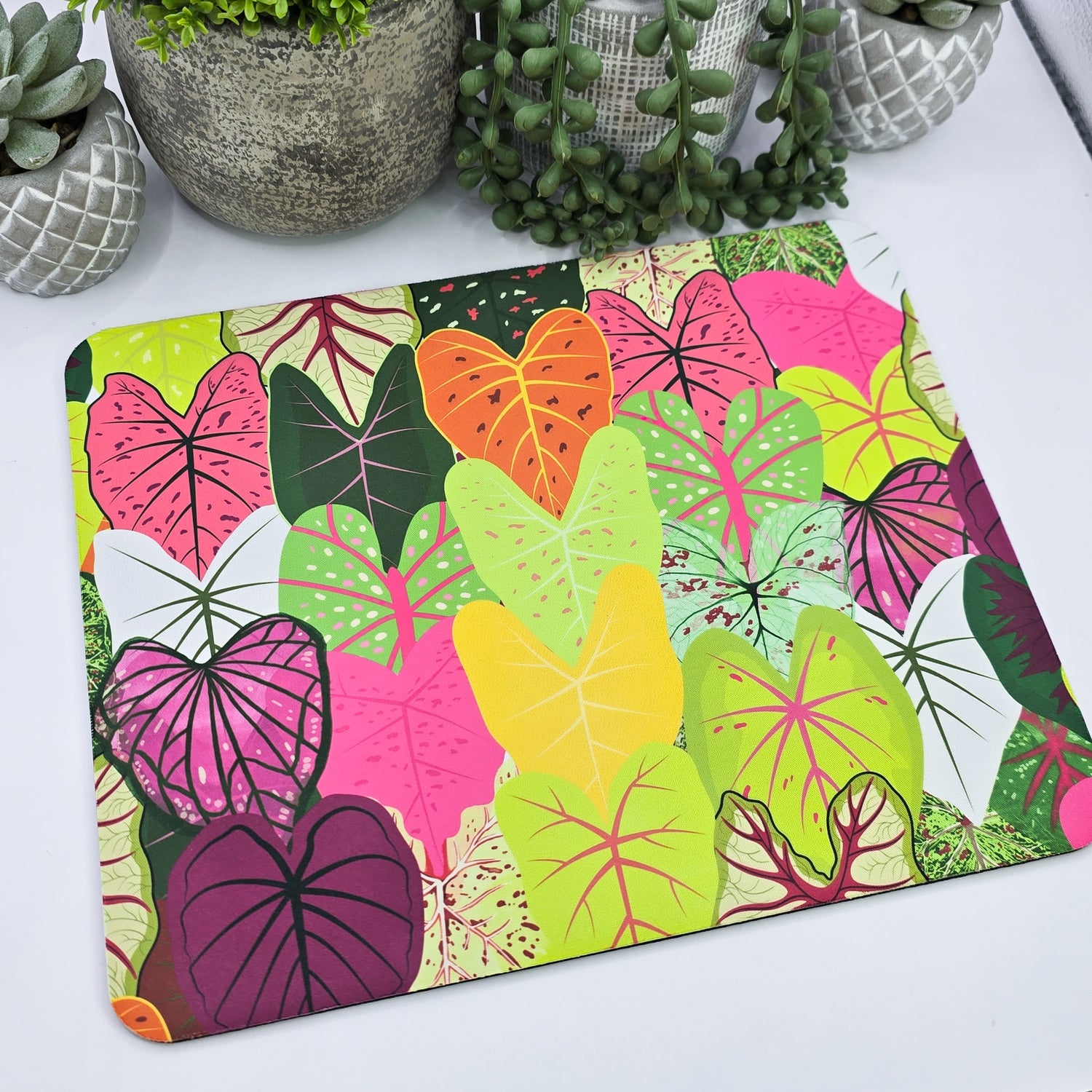 🔥Clearance🔥 Bright Caladium Leaves Mousepad (imperfect)