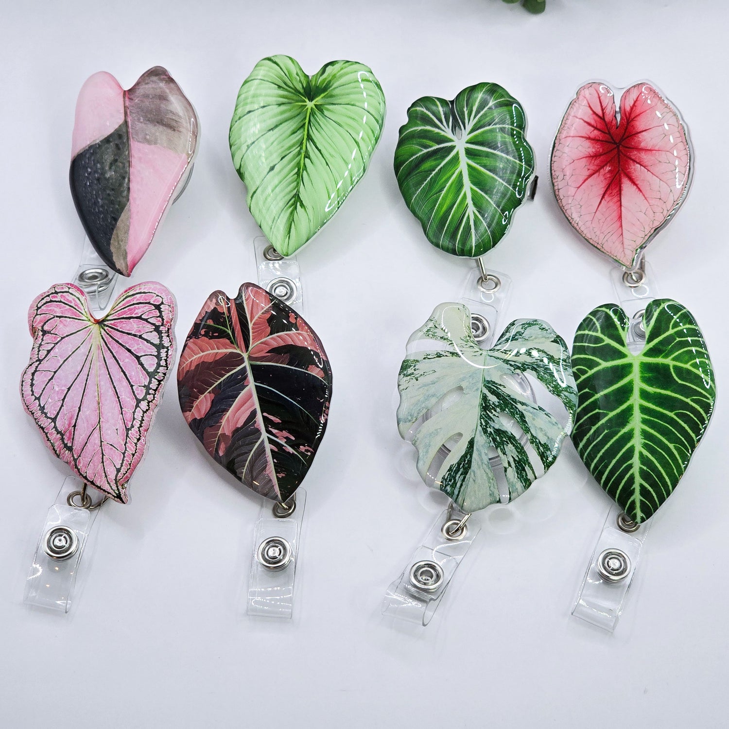 More Rare Houseplant Leaf Acrylic I.D Holder Clips - 8 to choose from