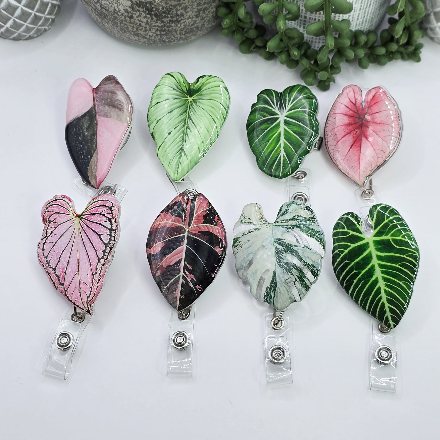 More Rare Houseplant Leaf Acrylic I.D Holder Clips - 8 to choose from