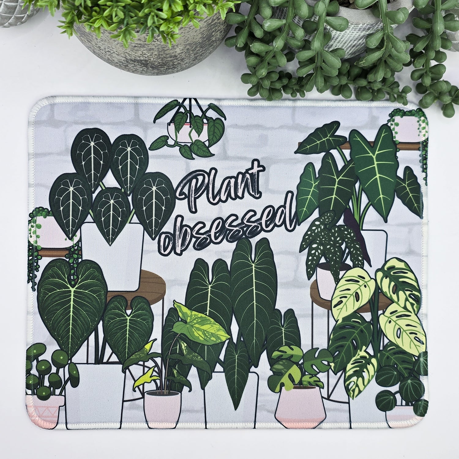 Plant Obsessed Plant Wall Houseplant Computer Mousepad | Mouse Mat