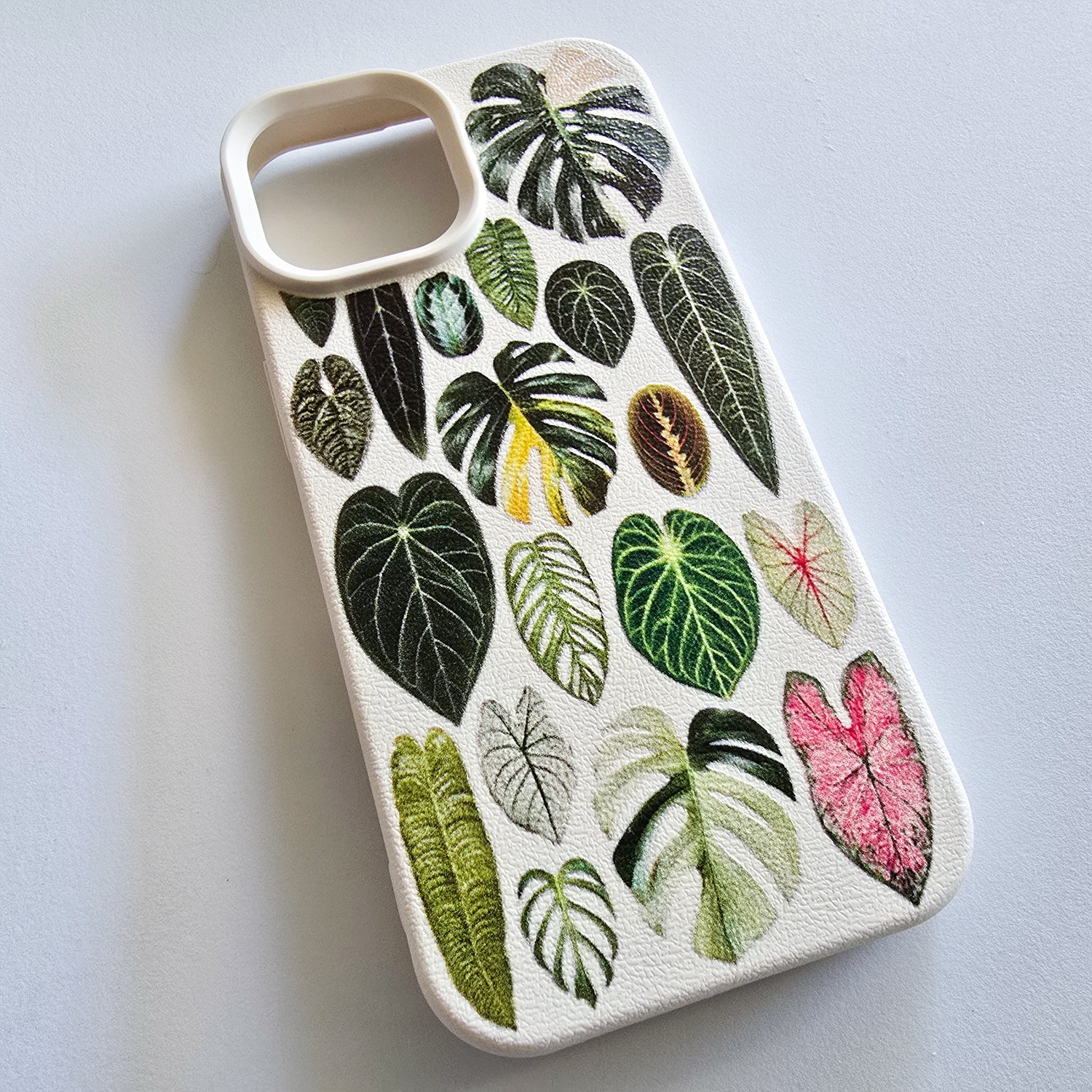 IPHONE 15|Plus|Pro|Pro-max| Rare Variegated Houseplant Leaves Mobile Phone Case / Holder - TPU Material