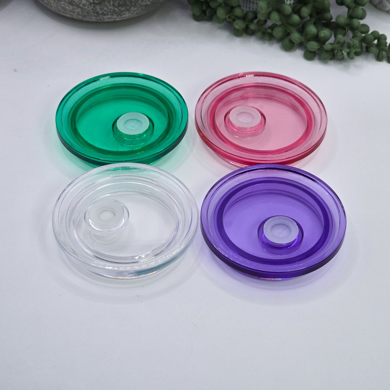 16oz Libby Can Transparent Coloured Tumbler Lids / Spare Lids / Multiple colours to choose from