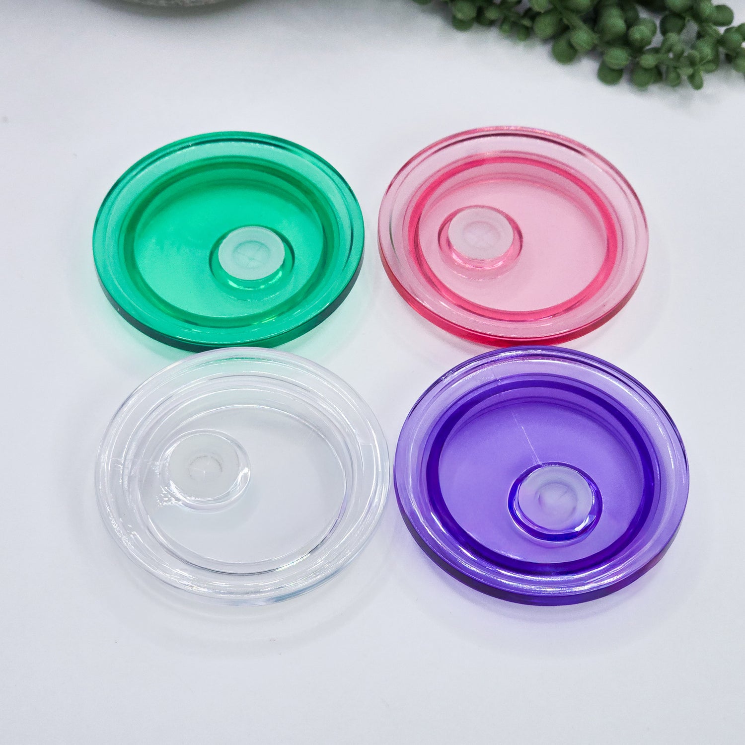 16oz Libby Can Transparent Coloured Tumbler Lids / Spare Lids / Multiple colours to choose from