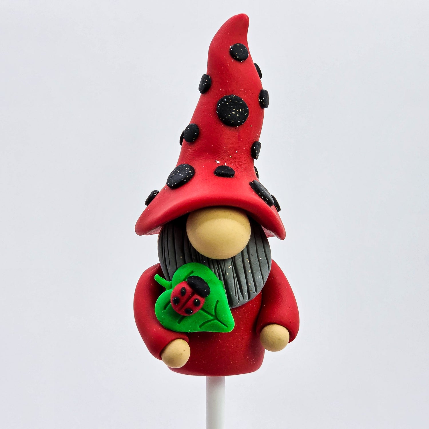 Red Ladybird Handmade Polymer Clay Pot Plant Gnome