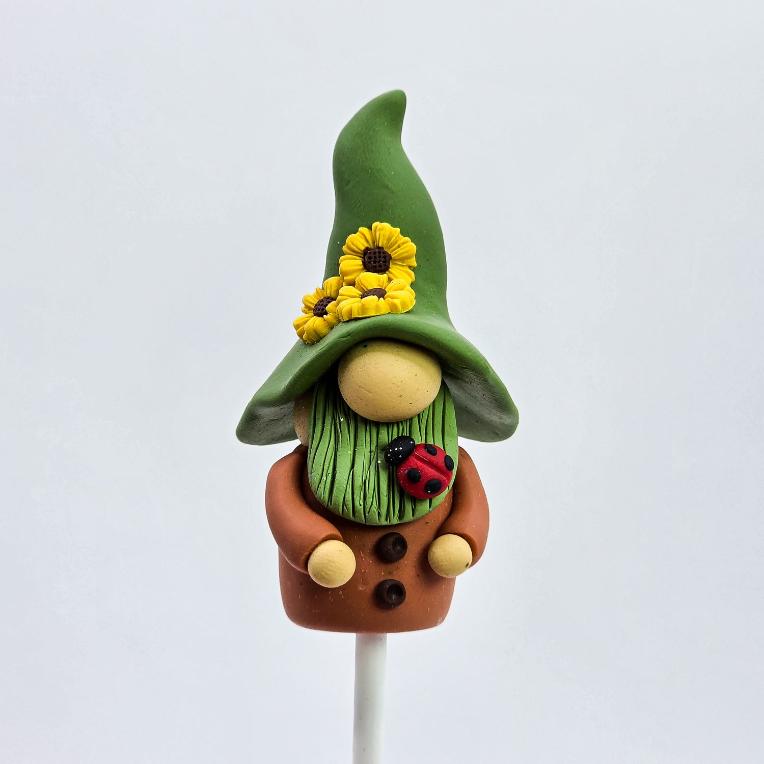 Neutral ladybird Handmade Polymer Clay Pot Plant Gnome