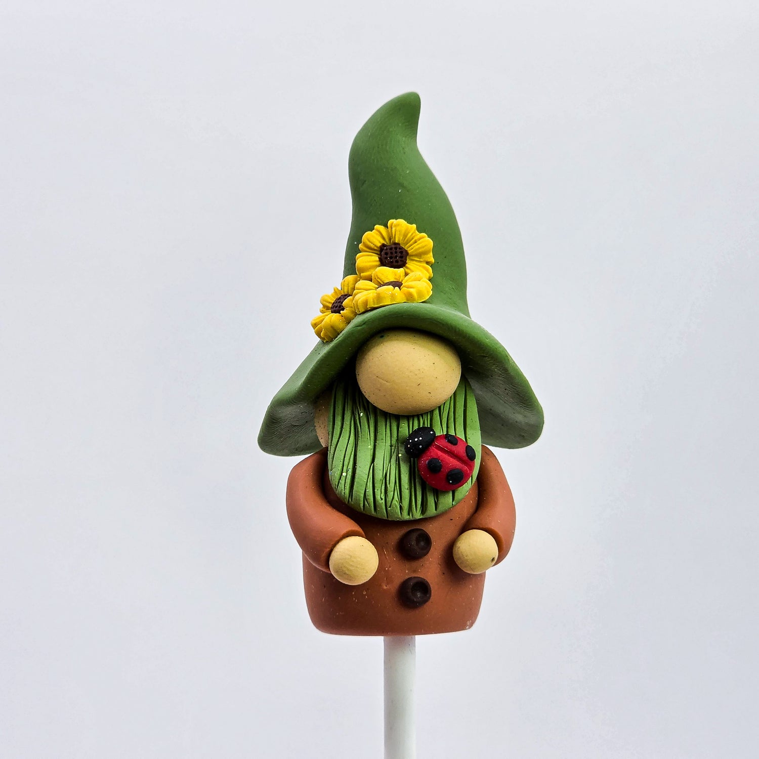 Neutral ladybird Handmade Polymer Clay Pot Plant Gnome