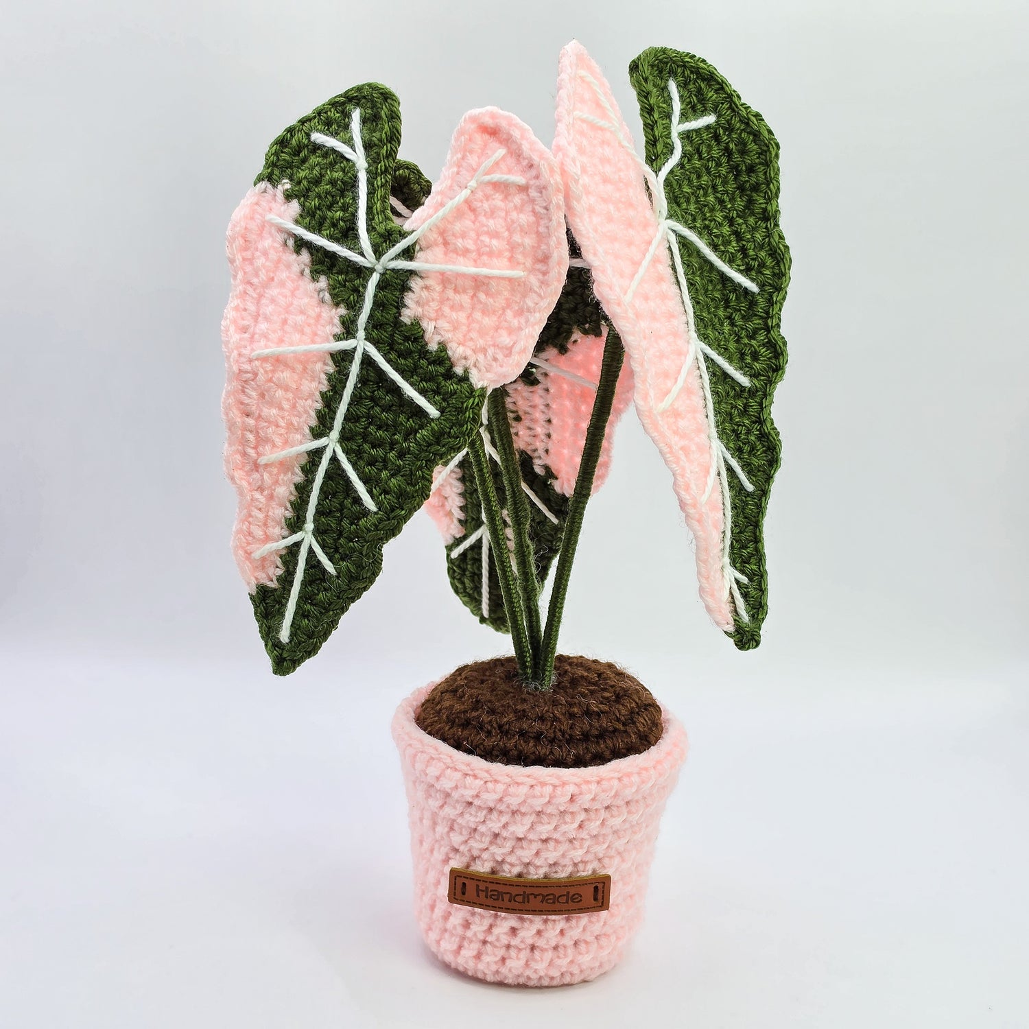 *NEW* Mini Alocasia Amazonica Pink Variegated Crochet Plant