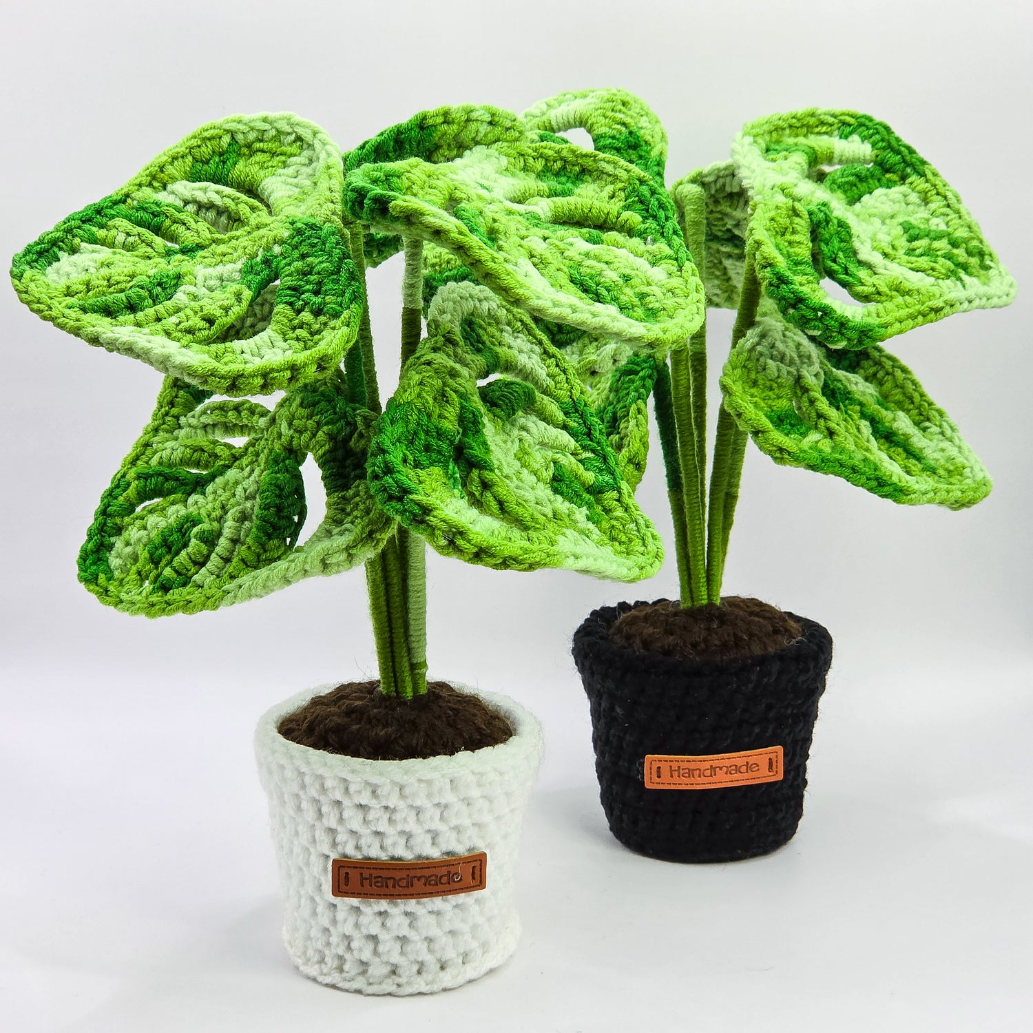 *NEW* Mini Monstera Aurea/Green Variegated Crochet Potted Plant | 2 colours