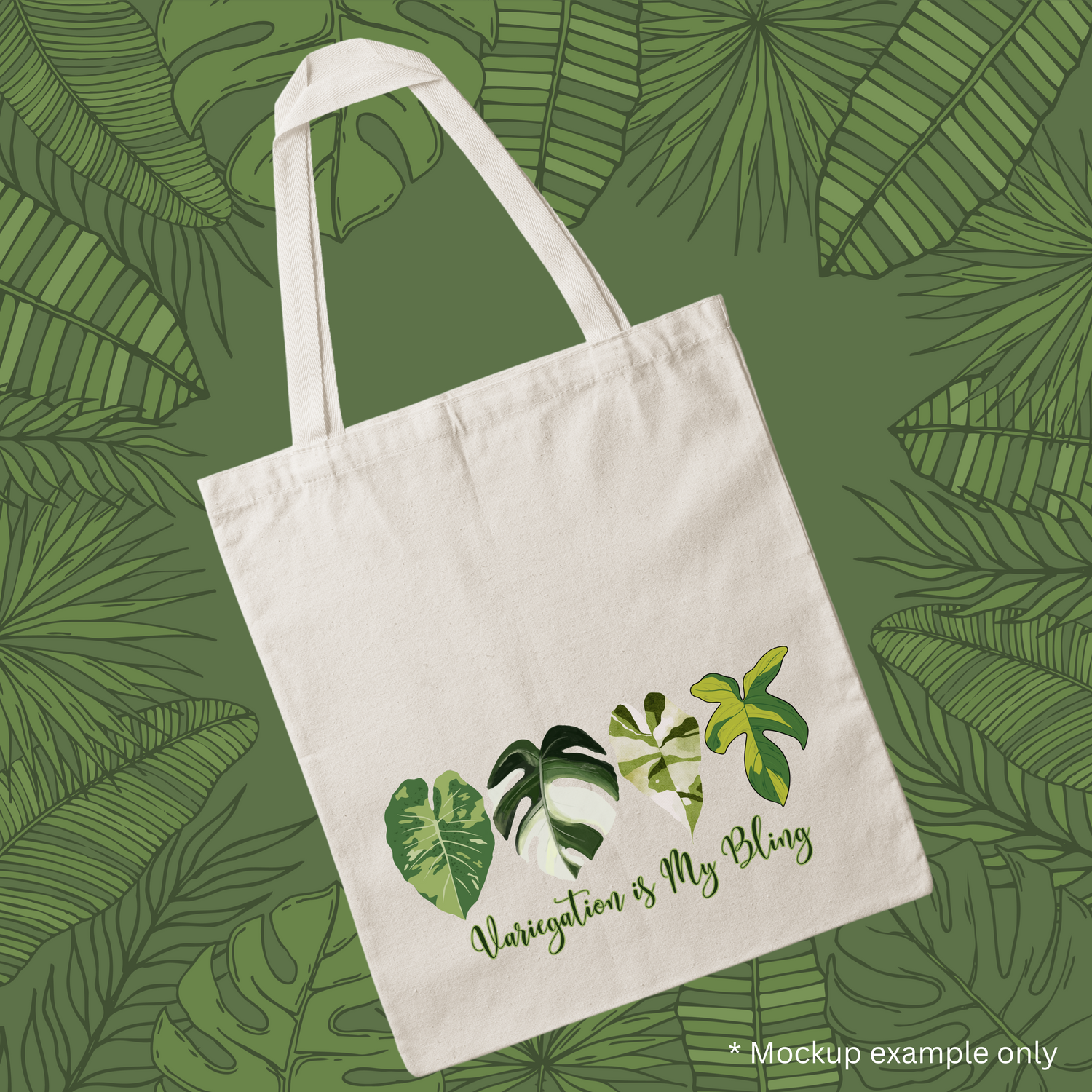 Variegation is My Bling Houseplants Calico Tote / Library Bag