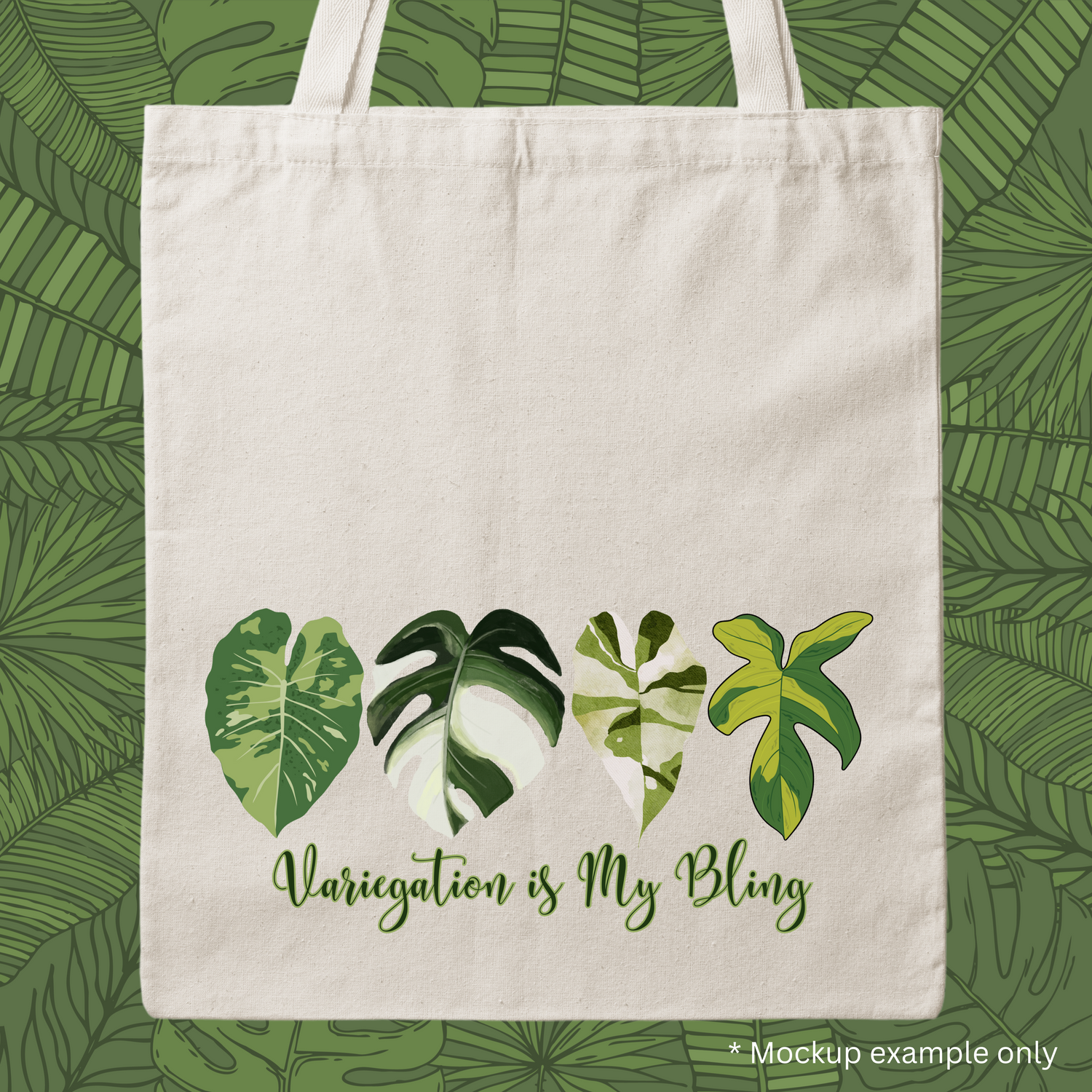 Variegation is My Bling Houseplants Calico Tote / Library Bag