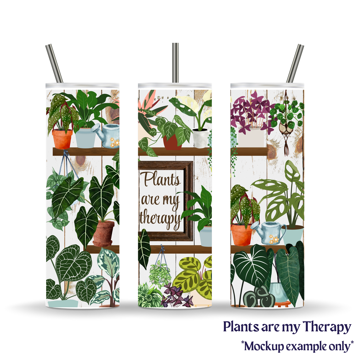 Plants are my Therapy Houseplant Shelves 20oz Insulated Stainless Steel Tumbler