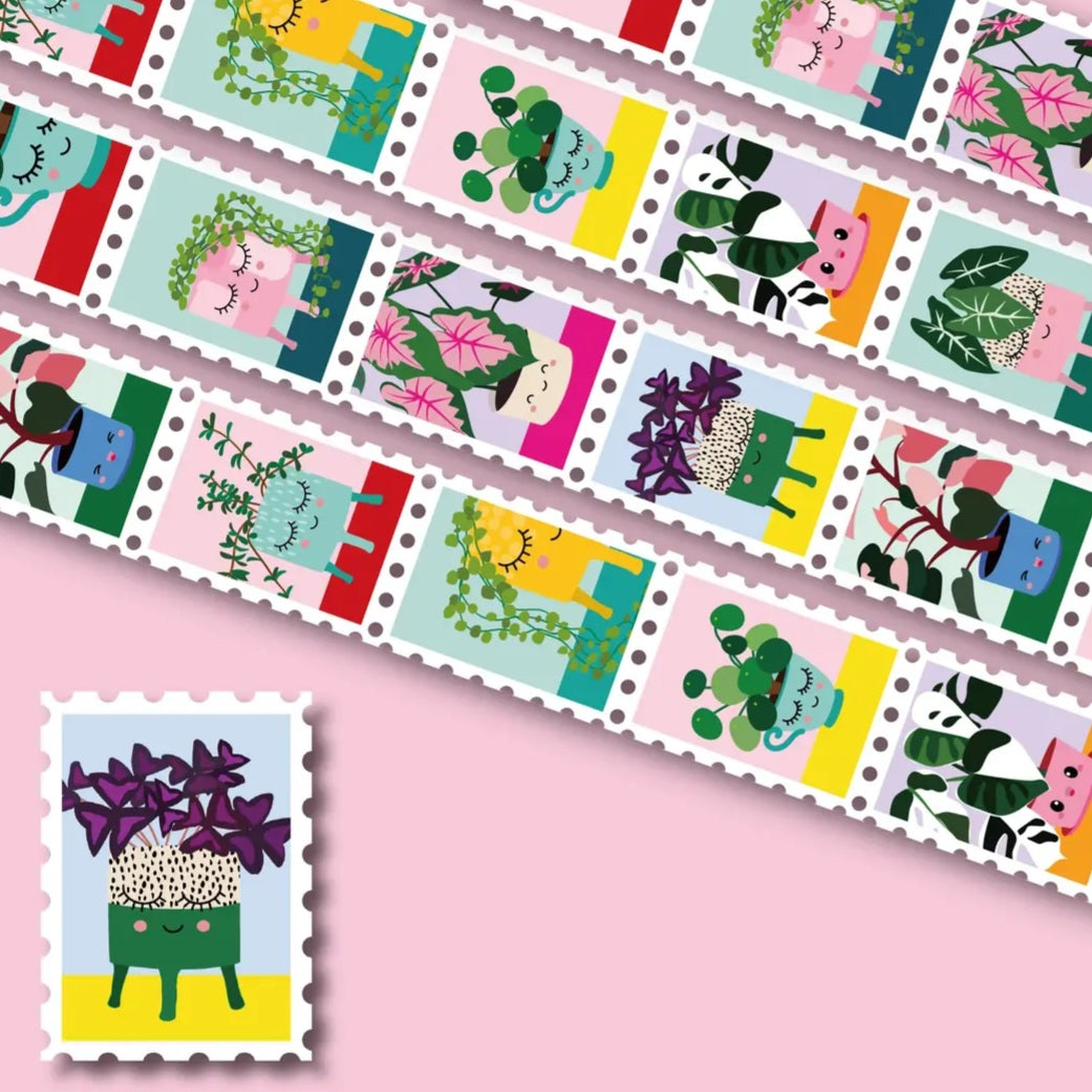 Cute Stamp Houseplants Washi Tape