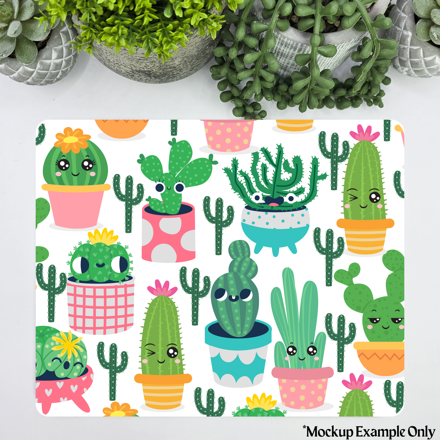 Cute Cacti Cactus Plants Computer Mousepad