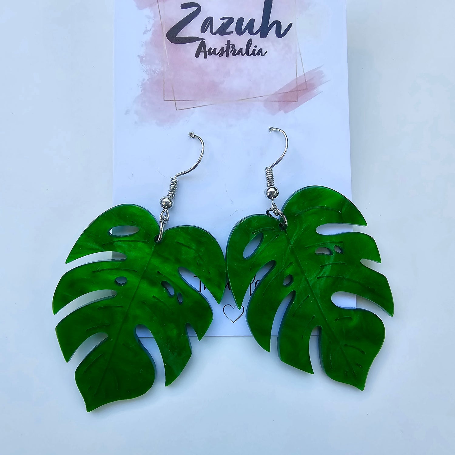 Monstera Leaf Acrylic Indoor Plant Earrings