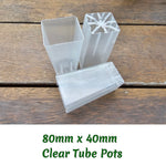 40mm Clear plastic Tube Plant Pots 