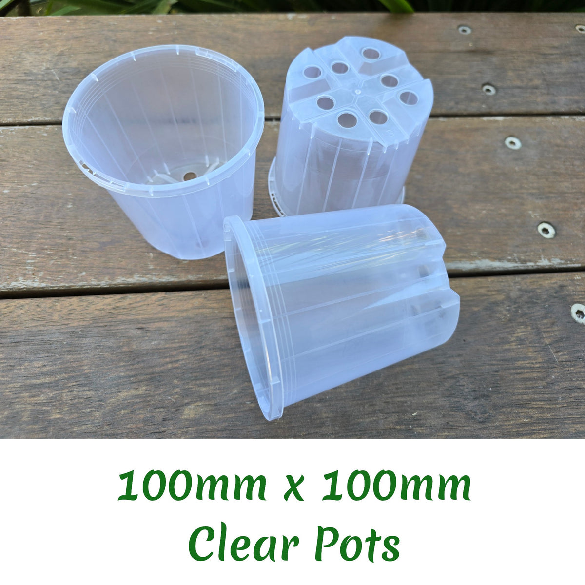 100mm clear plastic plant pot