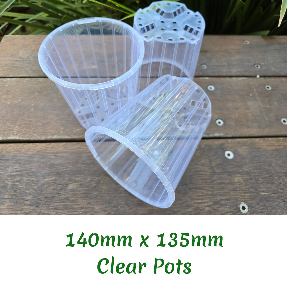 140mm clear plastic plant pot