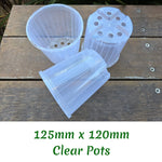 125mm clear plastic plant pot