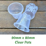 90mm clear plastic plant pot