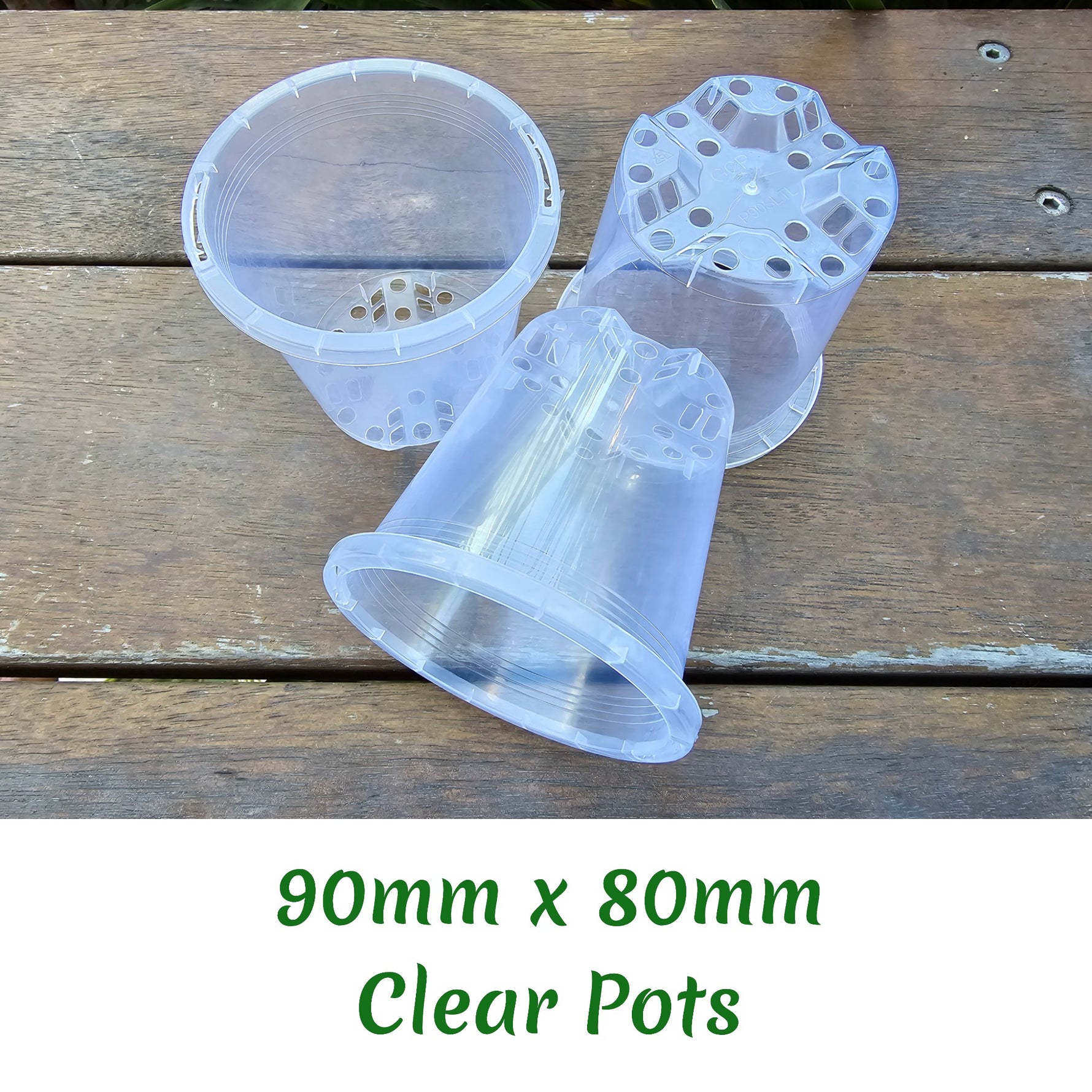 90mm clear plastic plant pot