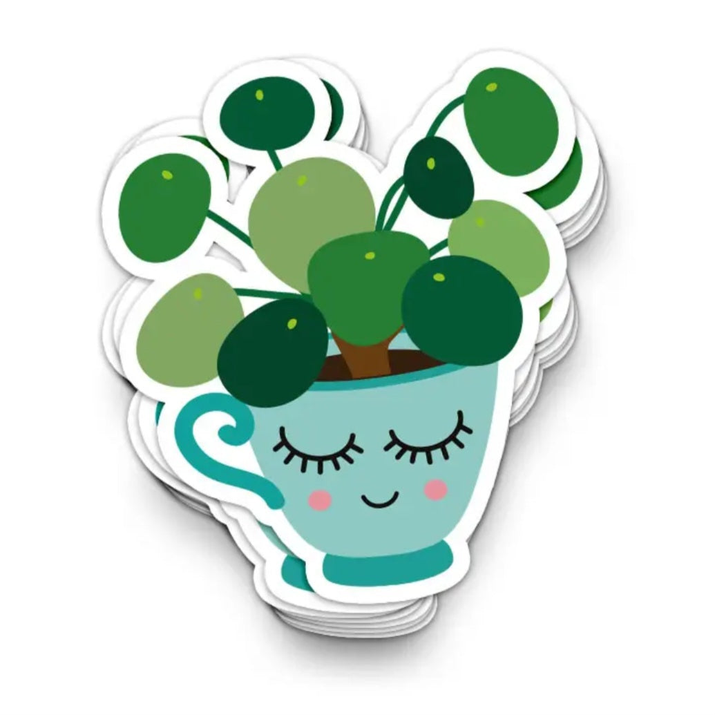 Teacup Pilea Houseplant Vinyl Sticker – My Plantasy