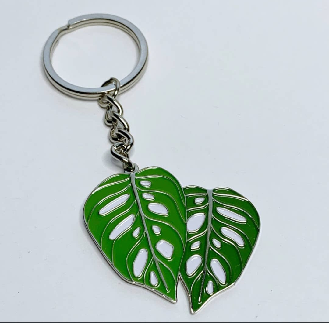 Monstera Adansonii swiss cheese plant keyring