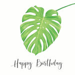 Monstera Leaf Happy Birthday houseplant Greeting Card