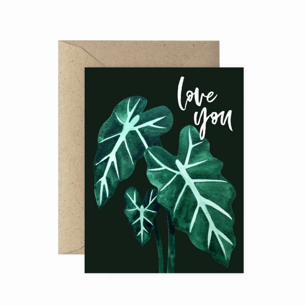 Alocasia Love You plant Greeting Card