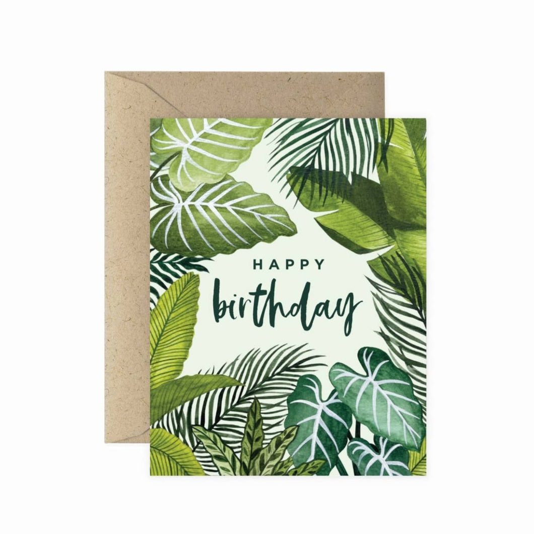 Foliage Frame Birthday plant Greeting Card