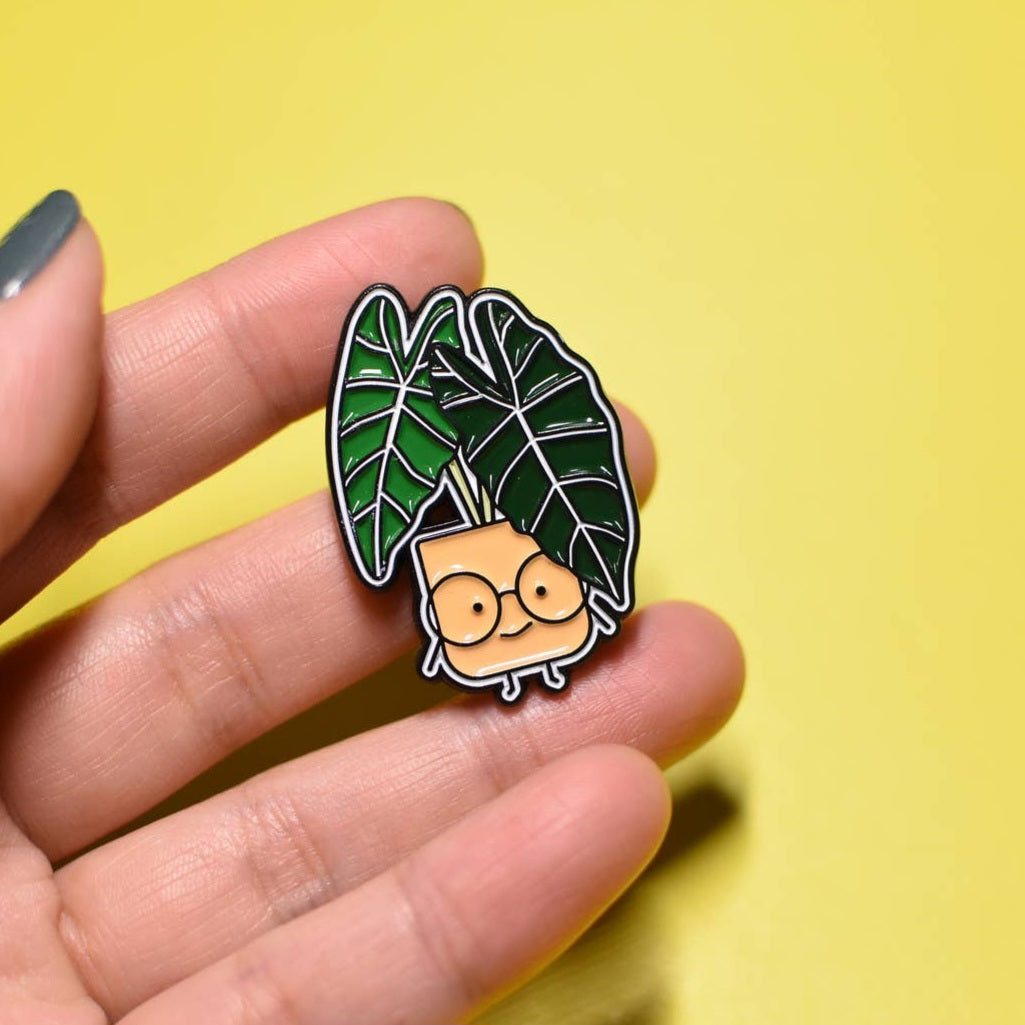 Alocasia Frydek houseplant Enamel Pin 