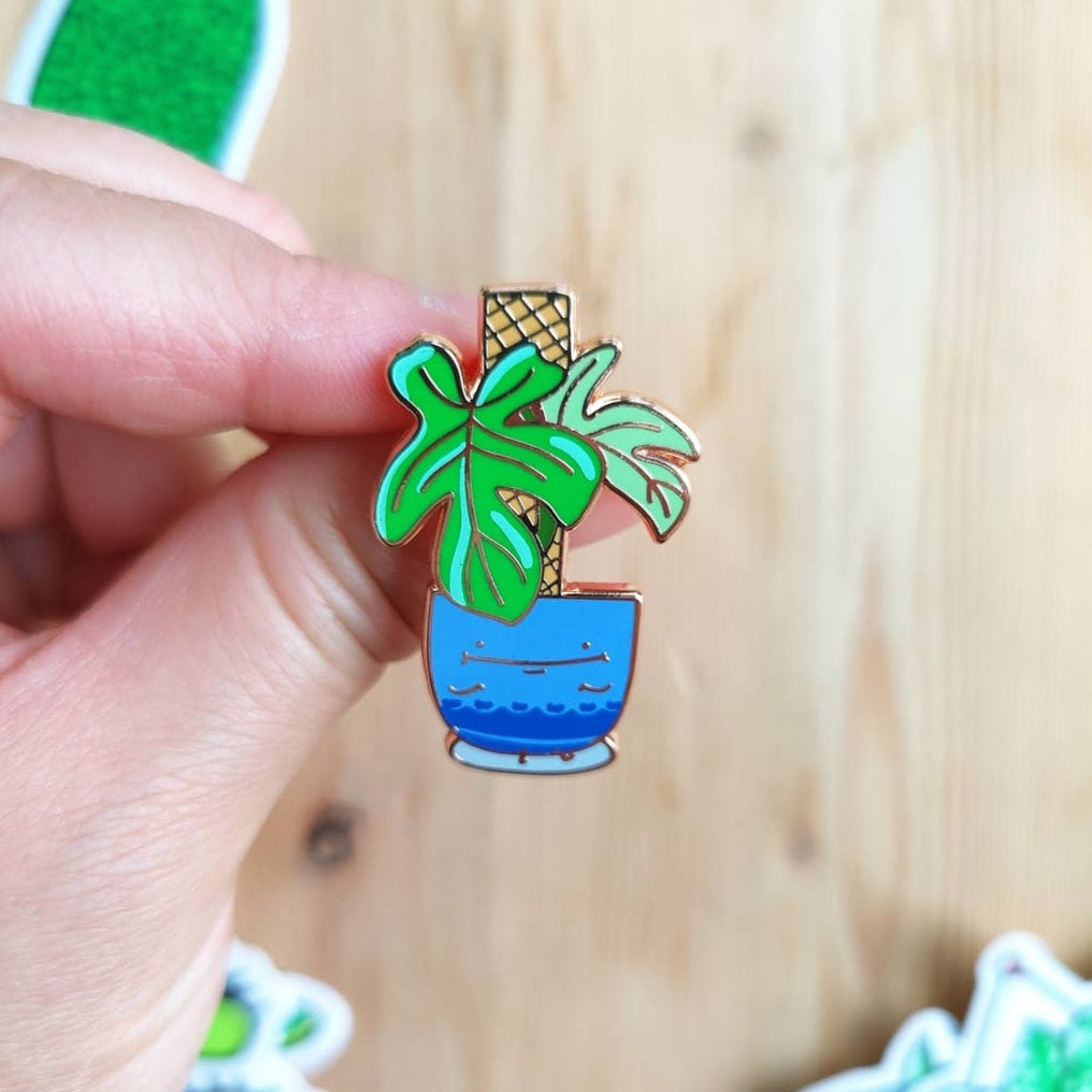 Philodendron Bipennifolium houseplant enamel pin