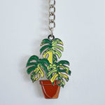 Monstera aurea variegated houseplant keyring