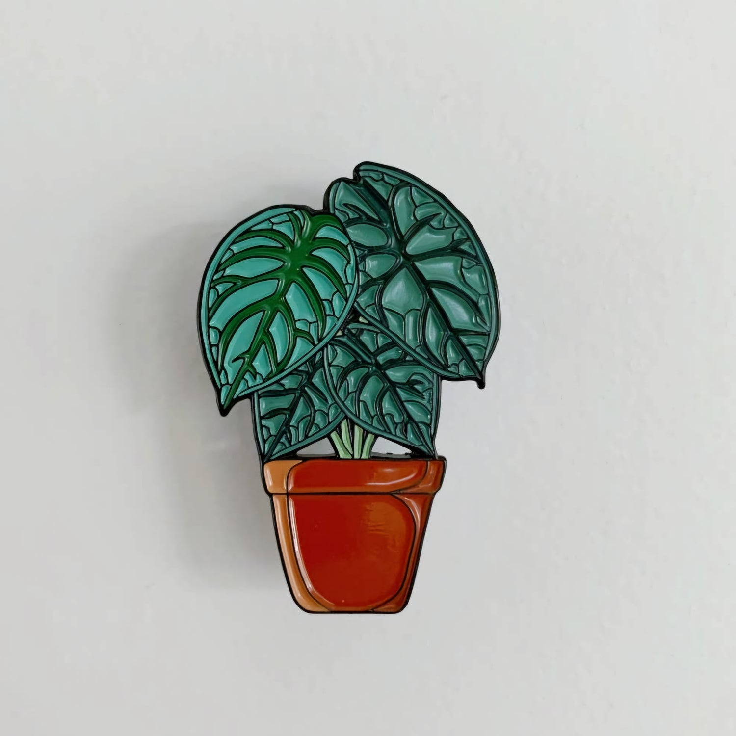 Alocasia silver dragon enamel houseplants pin 