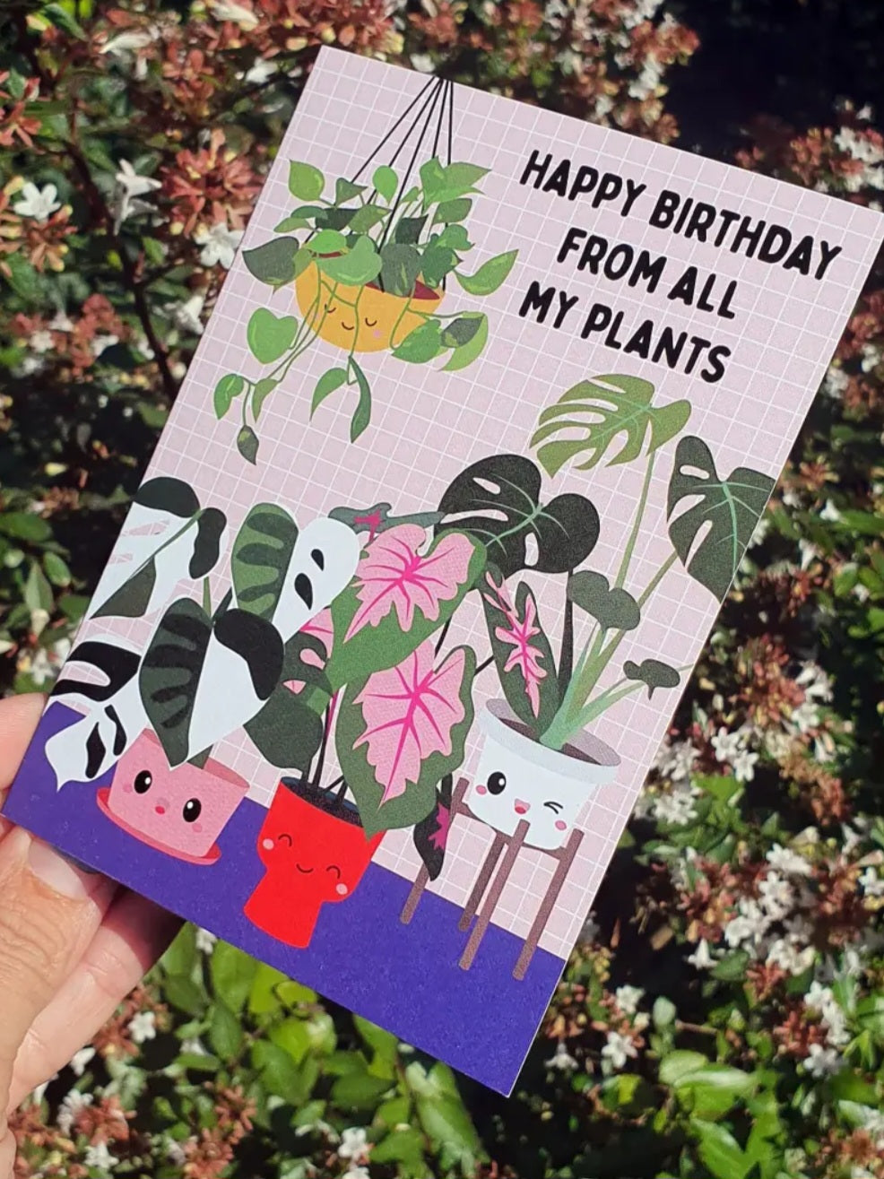 Happy birthday from all my plants birthday greeting card