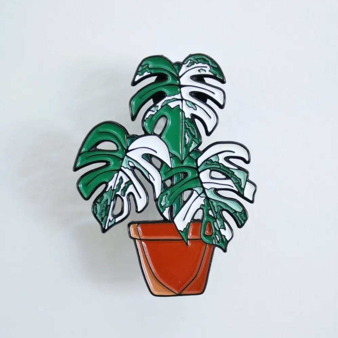 Monstera Albo Variegated Enamel Lapel Pin